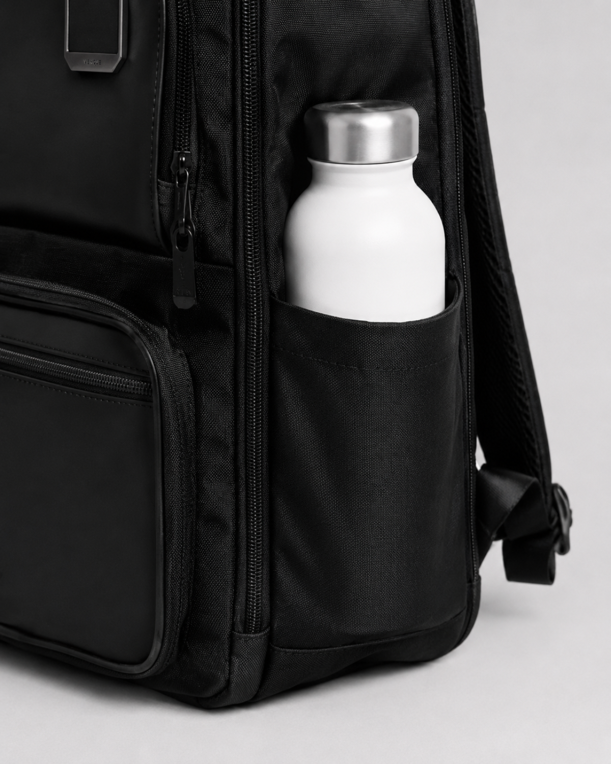 Side water bottle pocket on the Envoy Business Pack
